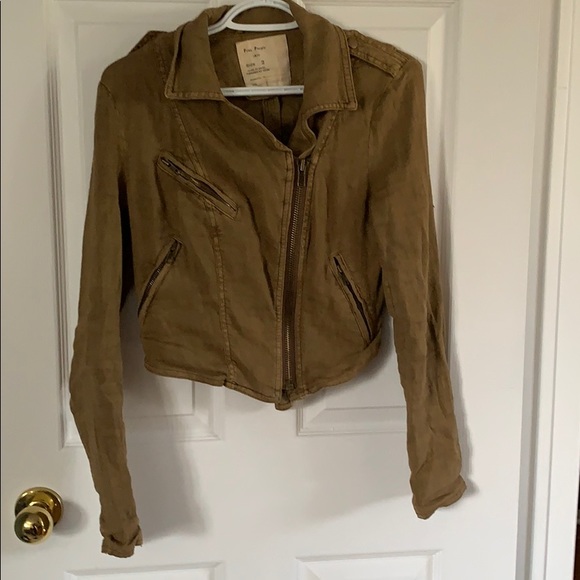 Free people brown cropped jacket - Picture 2 of 2
